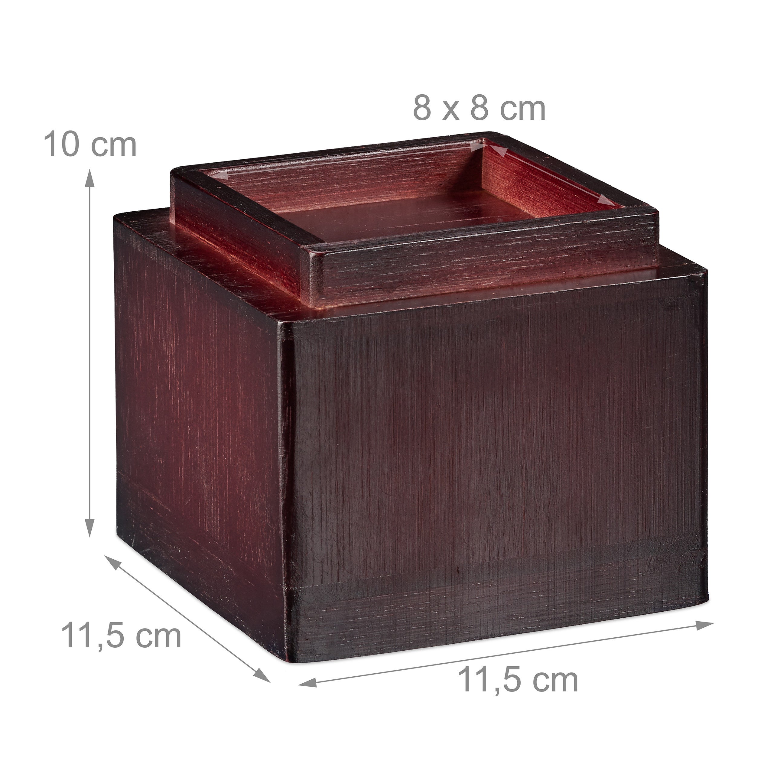 Rehausseurs de meuble en lot de 4, Élévateurs d’env. 8,5 cm, tables, autres meubles, 10x11,5x11,5 cm, marron, Relaxdays - 4