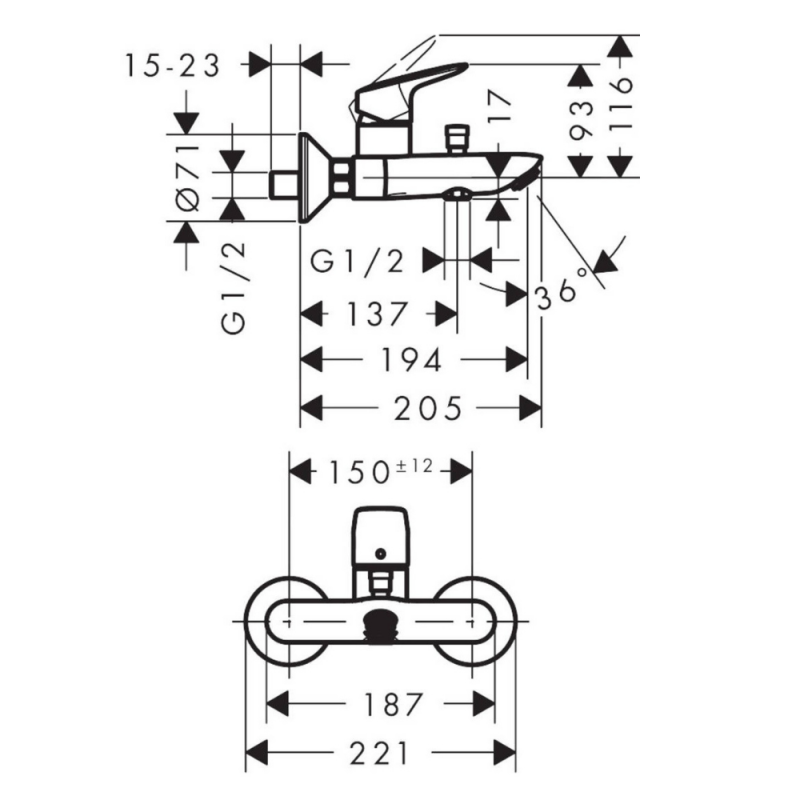 Ensemble douche HANSGROHE Crometta + Mitigeur bain douche Logis - 5