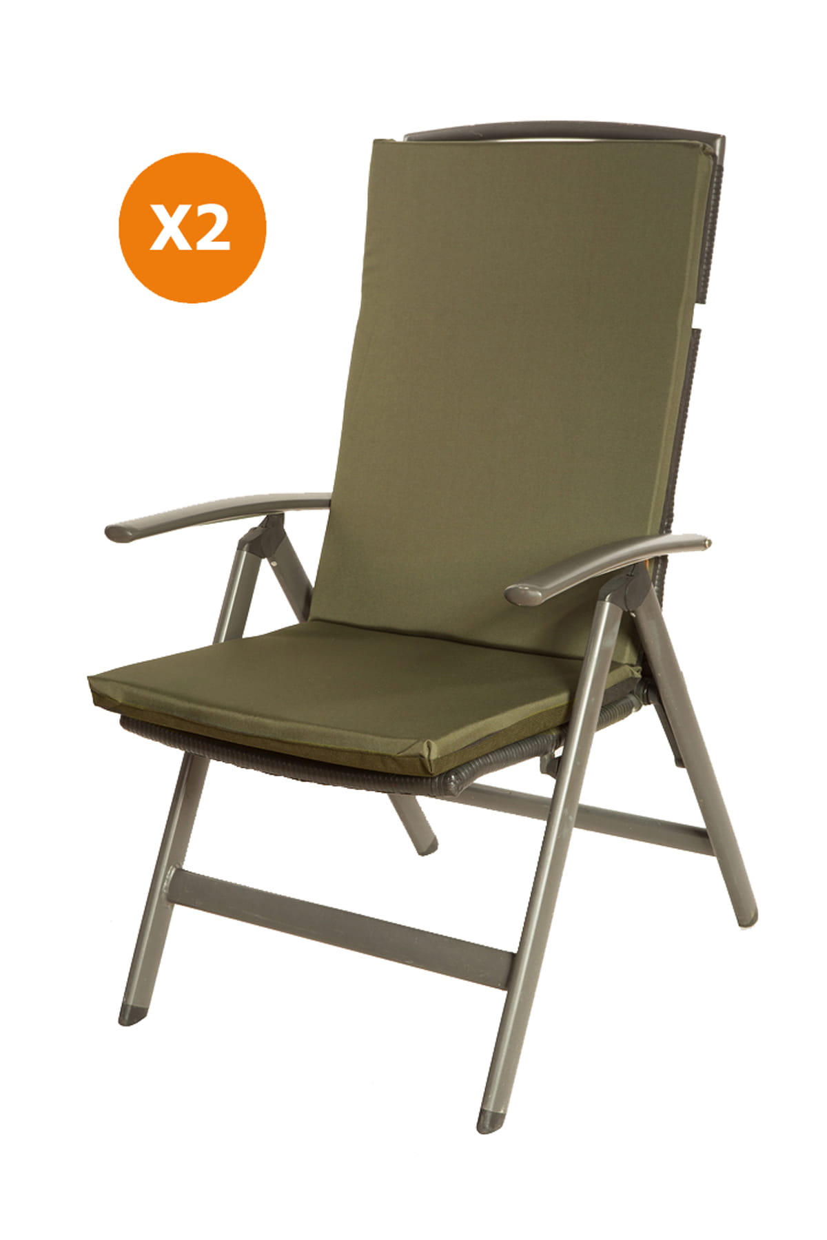 Cojín para silla 110x47x4cm 2 piezas| cojín para sillón de exterior verde| cojín de respaldo alto para asiento| juego de cojines para jardín