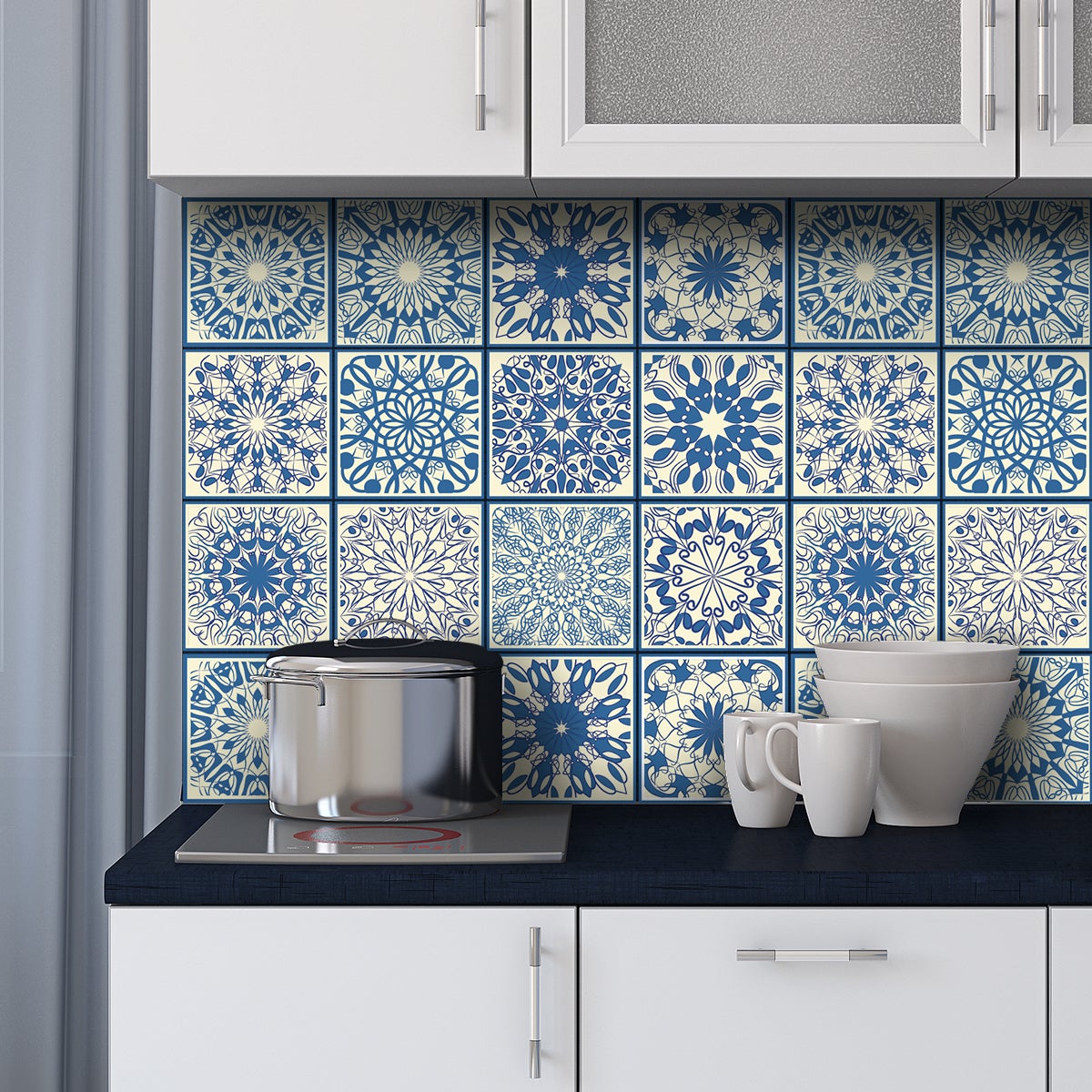 24 vinilos azulejos azulejos emidio - adhesivo de pared - revestimiento sticker mural decorativo - 24stickers10x10cm