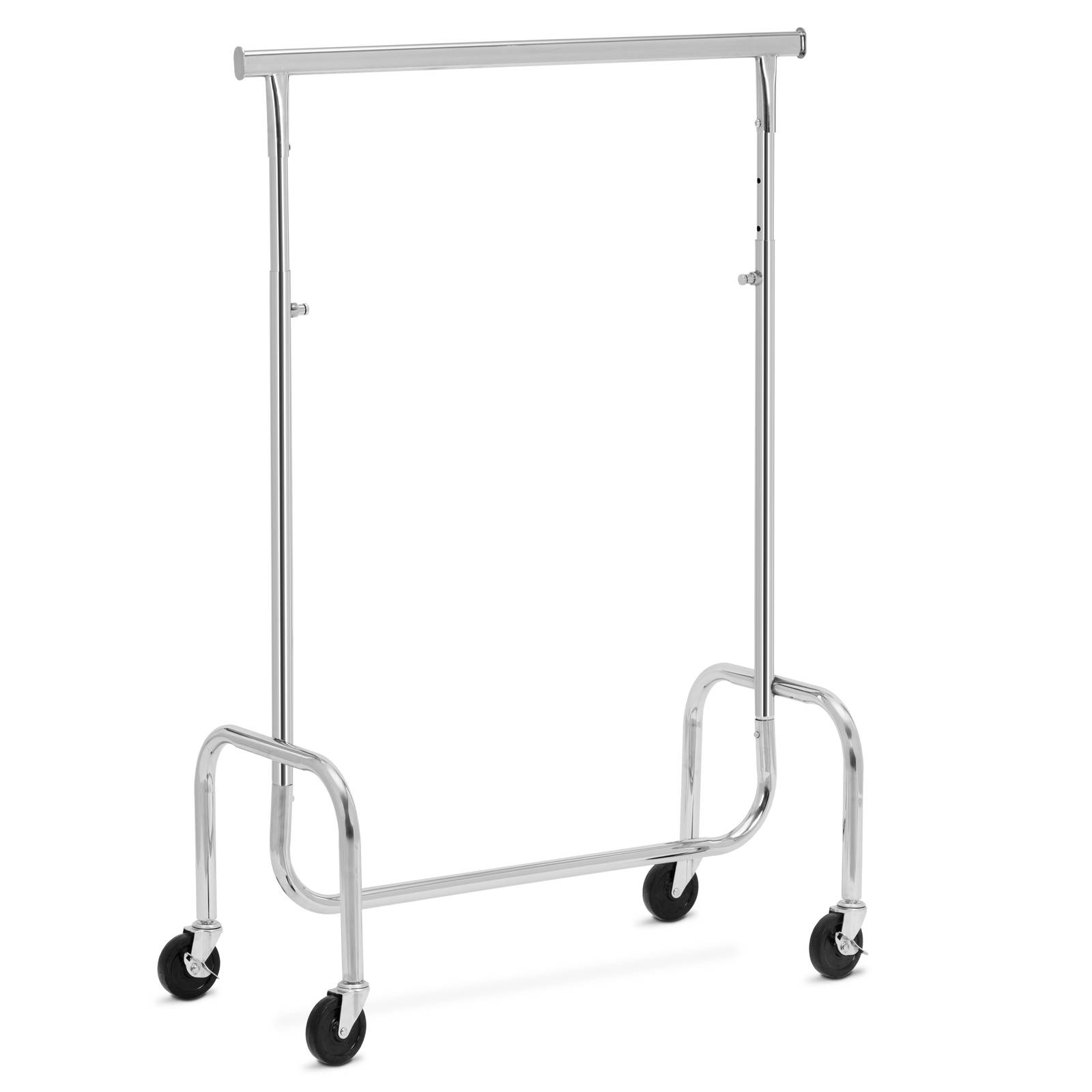 Portant à Vêtements Métallique Robuste - 2 Tringles + 2 Tablettes - 120 X 45 X 200 Cm - Capacité 200 Kg - Noir