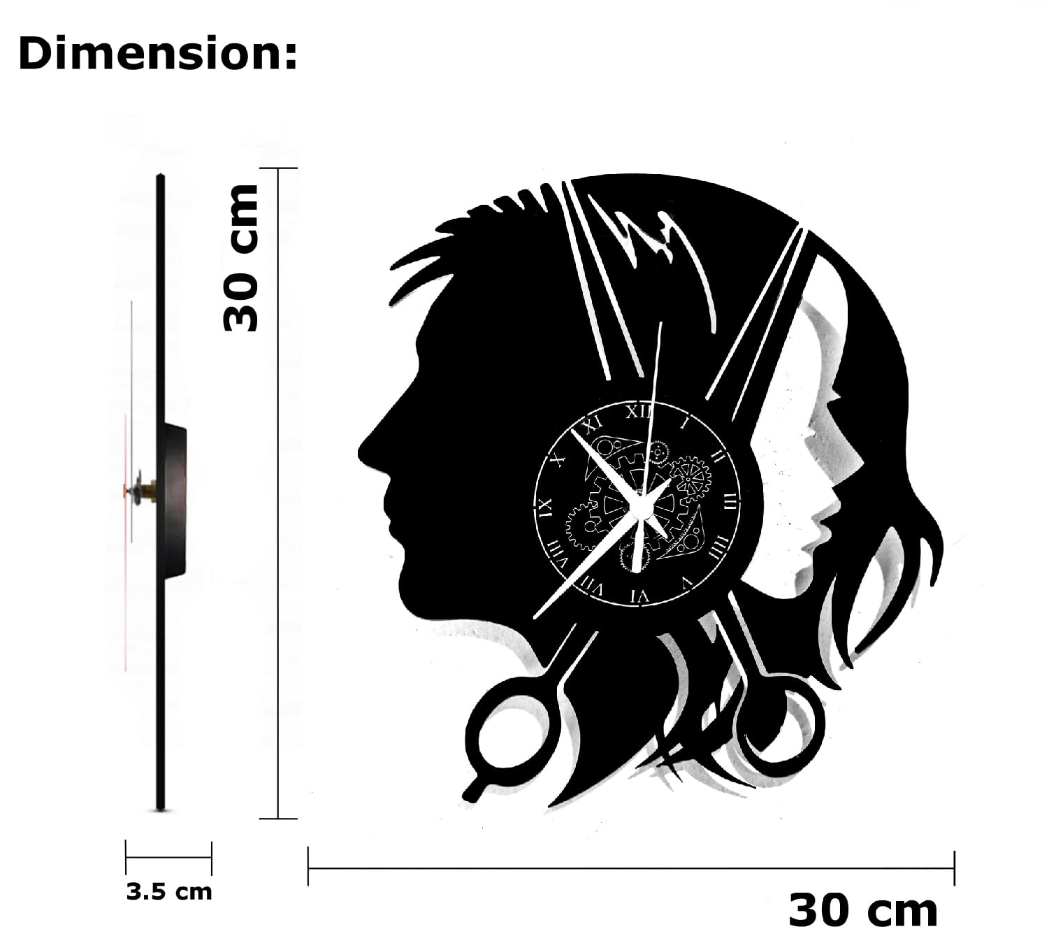 Instant Karma Clocks | Orologio Parrucchiere Uomo Donna | Design Moderno Barbiere | Idea Regalo per Hairstylist e Barber Shop - 4