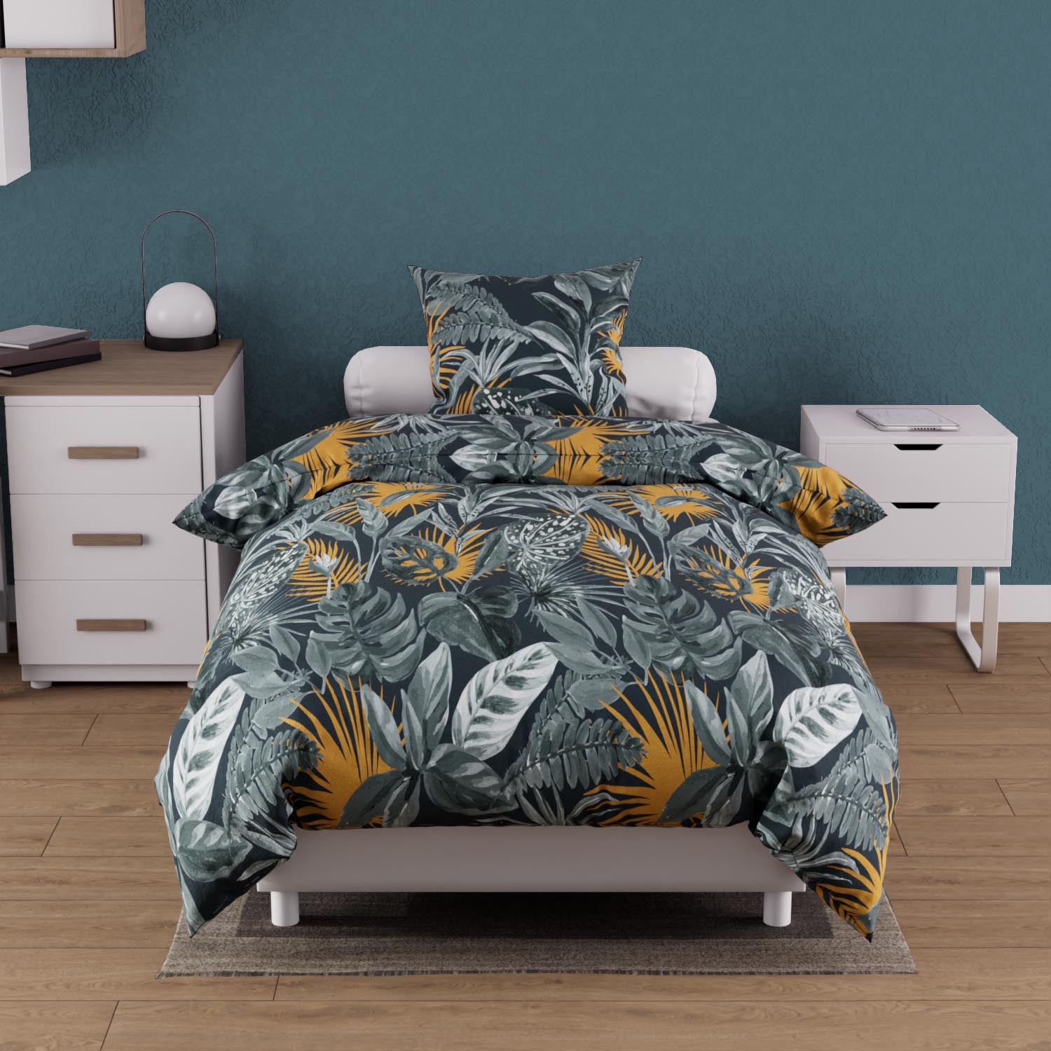 Set Letto Effetto Rilievo Intemporel Soleil D'Ocre - Set Copripiumino In Microfibra Copripiumino 260x240 Cm Effetto Rilievo