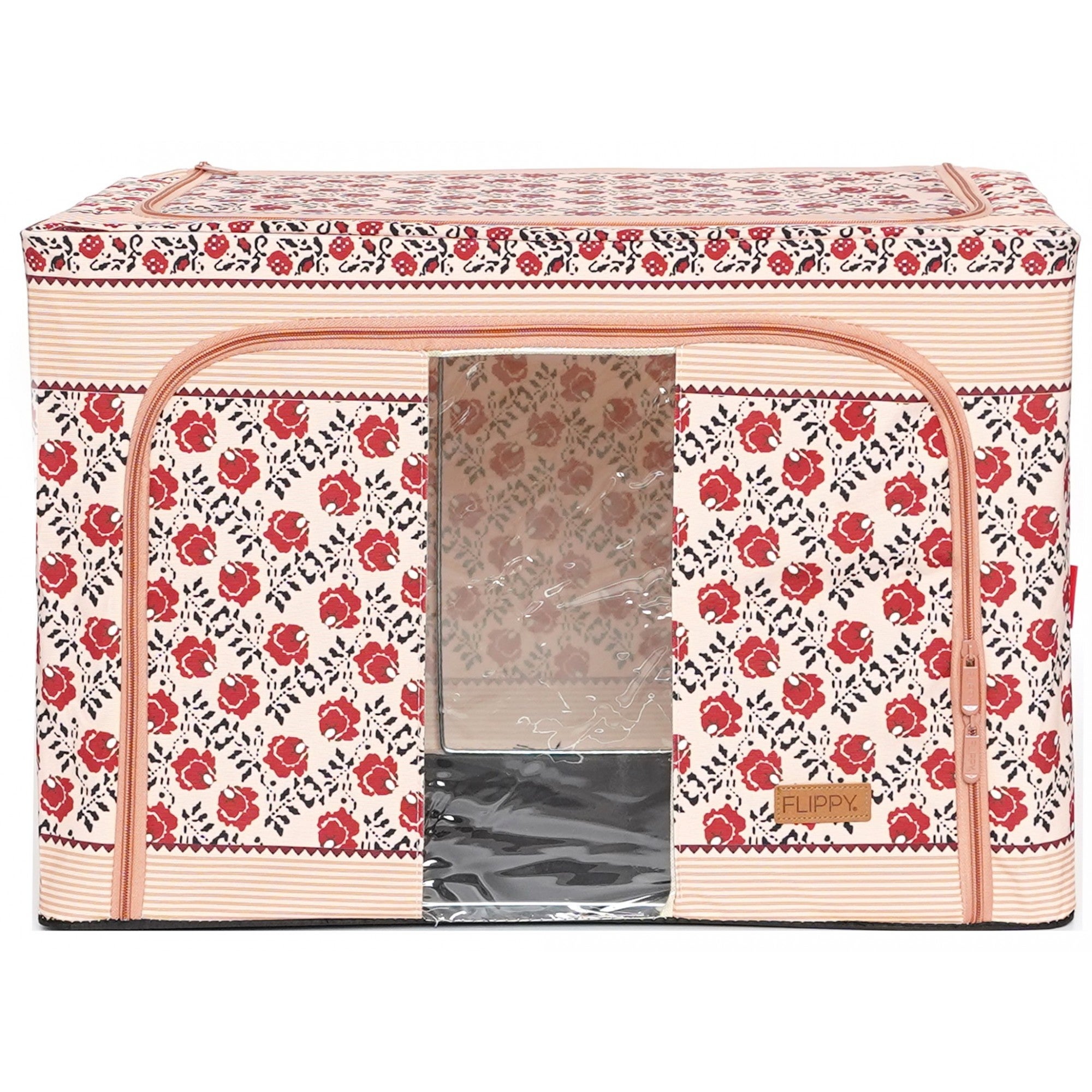 Cutie de depozitare pliabila Flippy 66 L, bej, cu fermoar