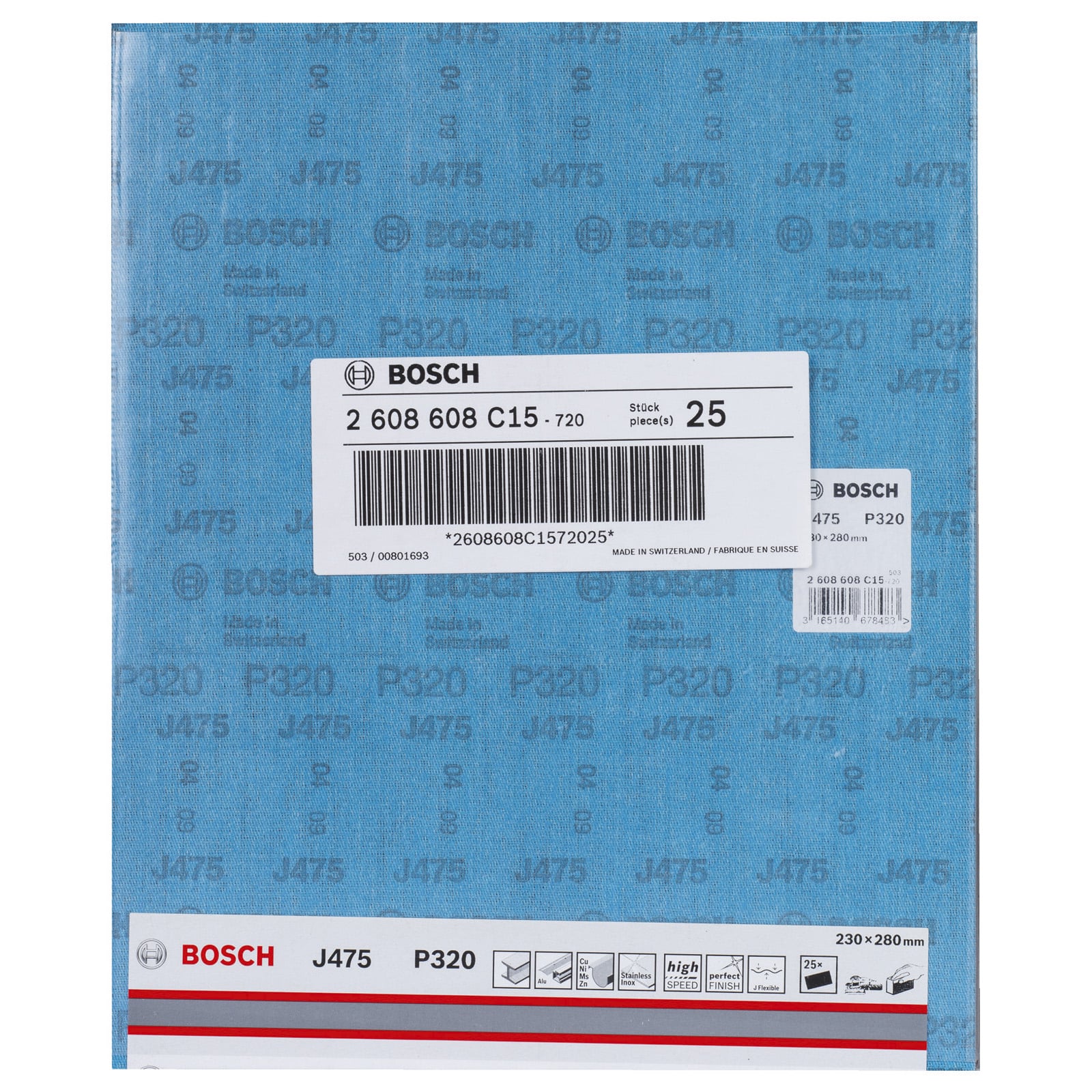Bosch 25x papier ścierny J475 arkusz ścierny z tkaniny 230 x 280 mm 320 - 2608608C15 - 6