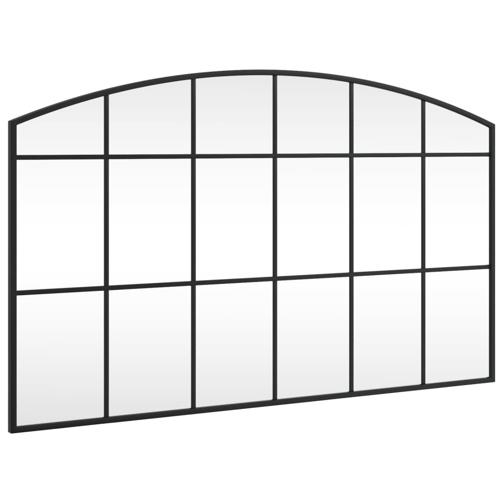 Specchio Da Parete Ad Arco HOMCOM Con Bordo Scanalato – 50x70 Cm, Vetro Temperato, Beige, Facile Da Appendere