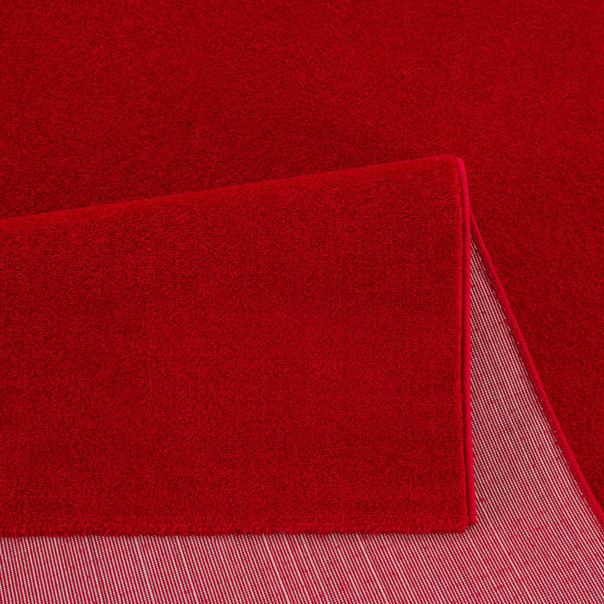tapis salon 160x230 tissé rouge rectangle motif uni NOSSA - 3