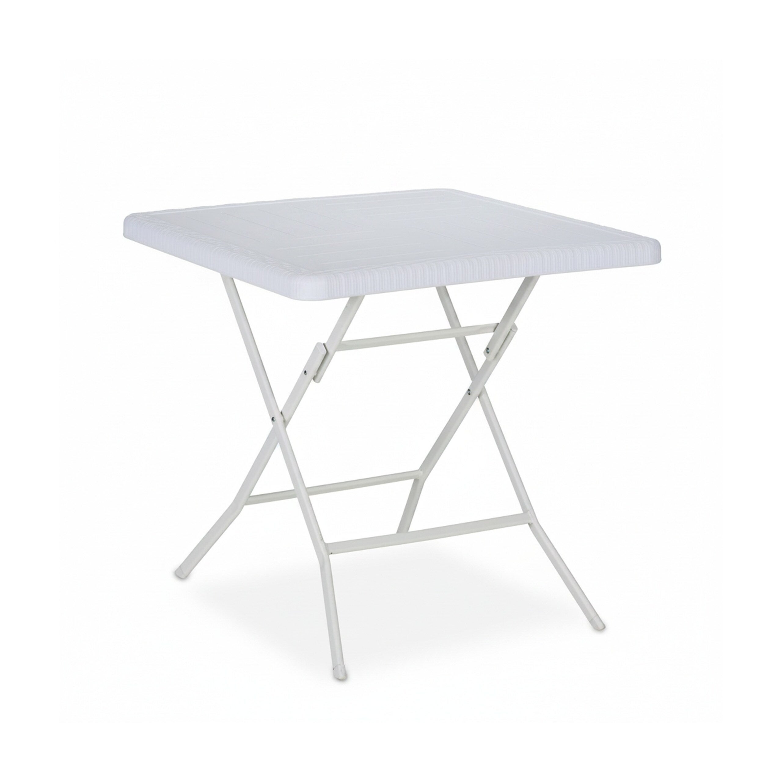 Table d'appoint d'extérieur carré en Acier Blanc 4 places - 8