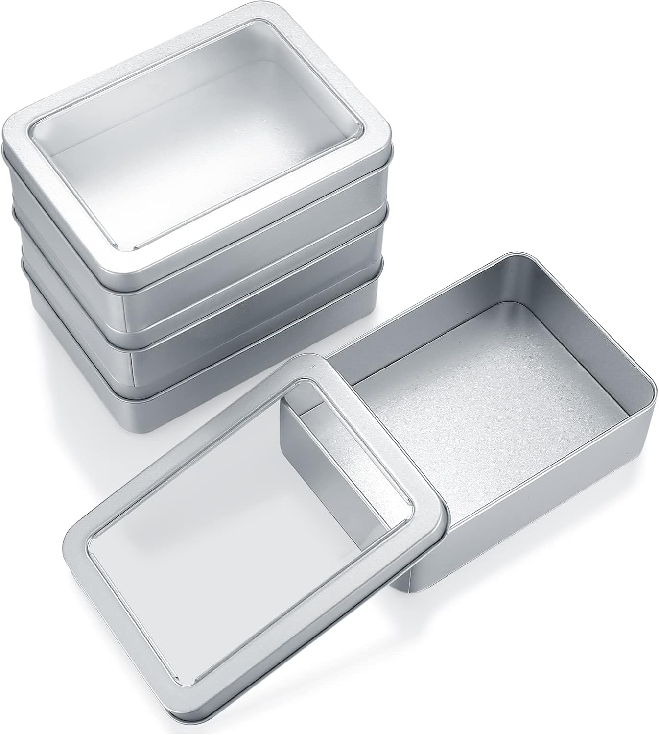 Boite à Thé Métal Boîte à Collations 8 Compartiments - Avec Couvercle Et Poignée | Transparent | Étanche | Pour Fruits, Noix, Bonbons | Voyage, Pique-nique Snack Box Transport
