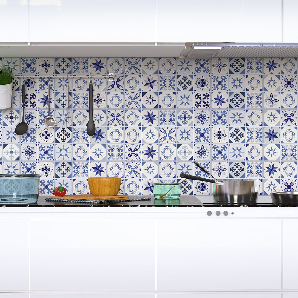 24 adesivi piastrelle di cemento azulejos ciara - Sticker adesivo - adesivi murali - 24stickers15x15cm - 3