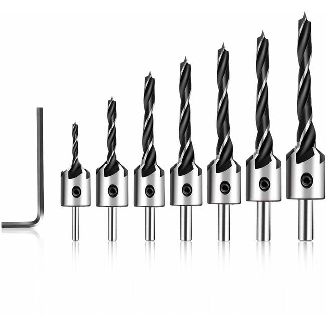 Foret Fraise à Bois Chanfreiner - TEMPSA - 5PCS SET - Acier - Diamètres Foret Fraise à Bois Chanfreiner - TEMPSA - 5PCS SET - Acier - Diamètres