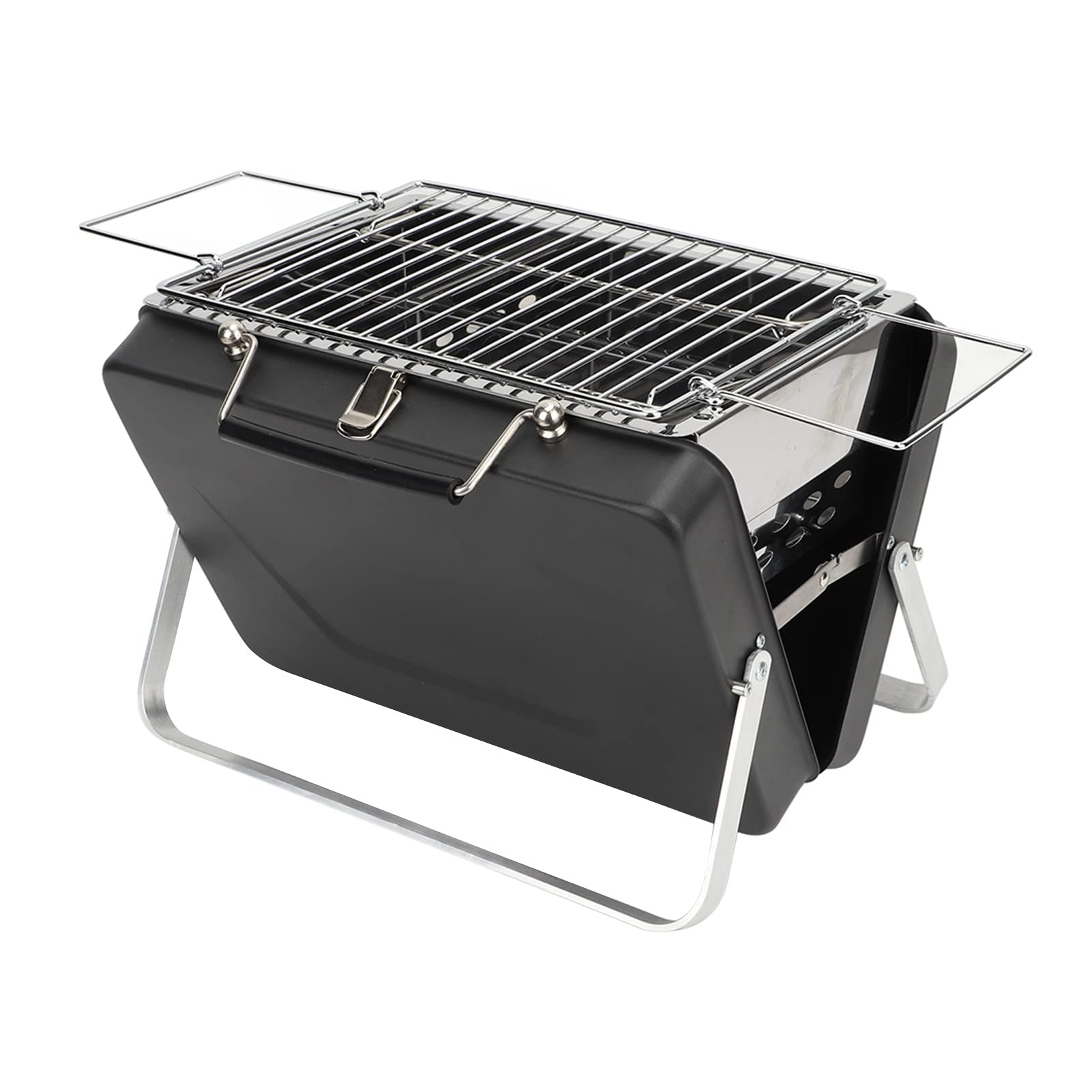 Barbecue Portable à Charbon - Mini Format Double Face 50x37,5 Cm - Idéal Camping, Balcon, Pique-nique (noir) - 5