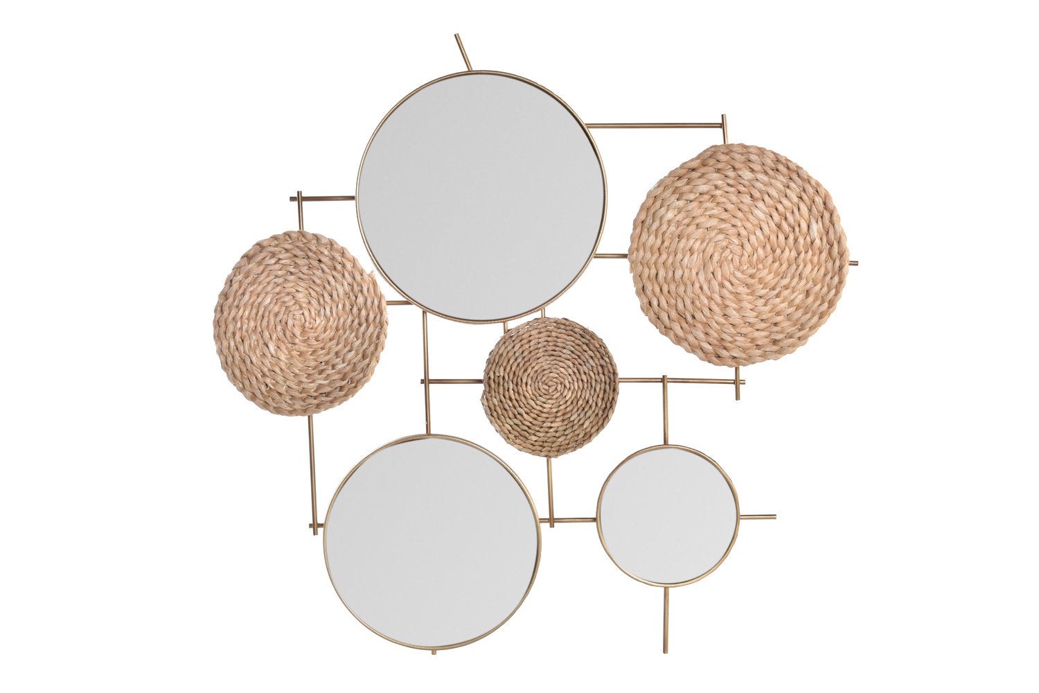 Miroir de décoration murale en métal 72x3,5x74 marron | Leroy Merlin