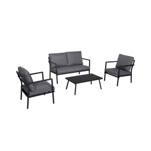 Fauteuil de jardin empilable Diese anthracite & graphite en aluminium