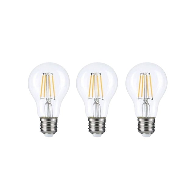 Pack de 3 Ampoules LED E27 A60 3.8W Filament Classe Énergétique A - Blanc Chaud 2300K - 3500K - SILUMEN