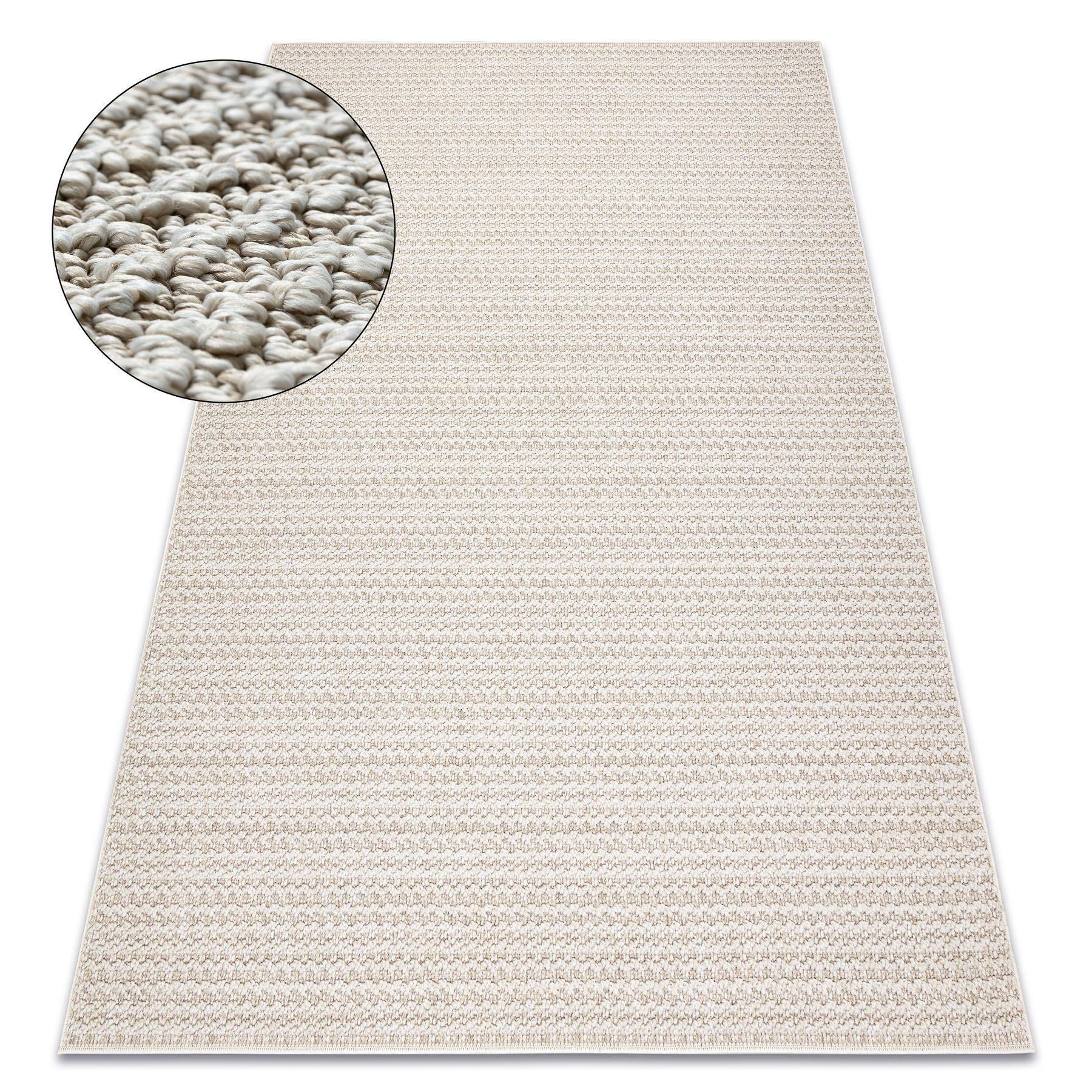 Alfombra jersey 19236 beige - estructural, lazo boho 120x170 cm