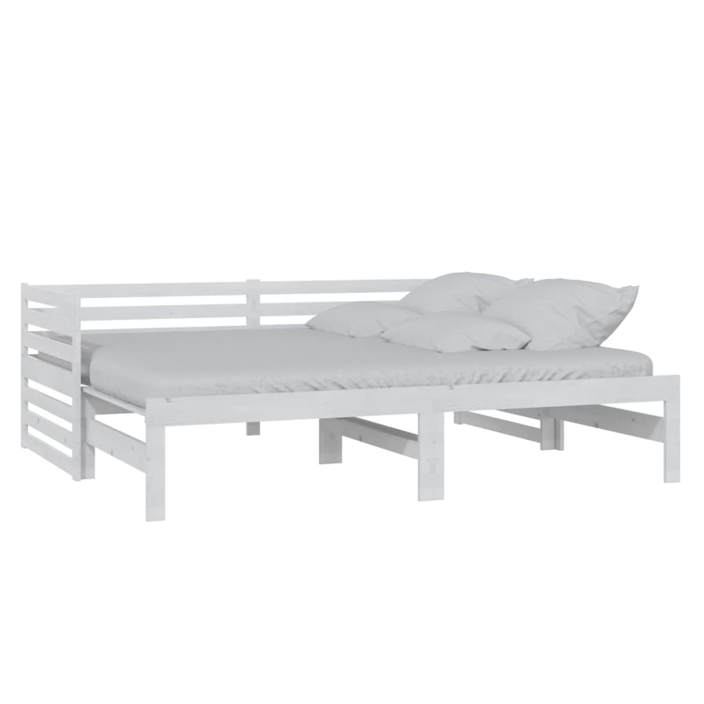 Sofá cama | cama para adultos extraíble madera maciza de pino blanco 2x(90x200) cm cfw421998