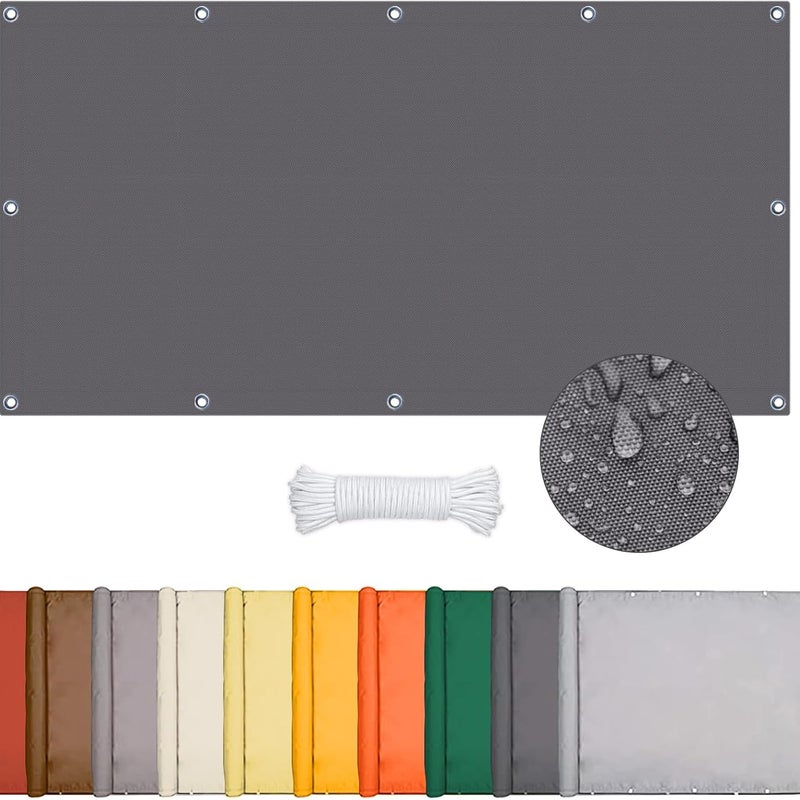 Żagiel przeciwsłoneczny prostokątny (ciemnoszary, 0,9 x 2 m), tkanina wodoodporna, odpowiedni na patio, do altan i ogrodu