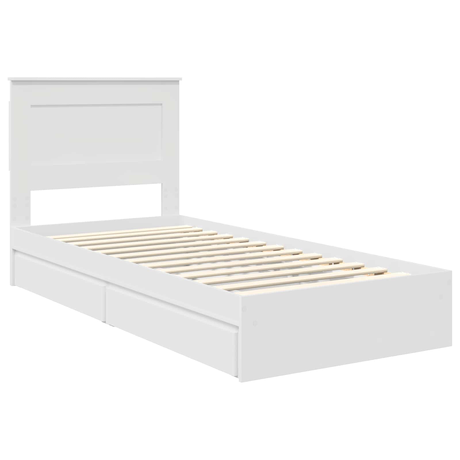 Lit de Rangement Blanc 75 x 190 cm Bois d'ingénierie - 4