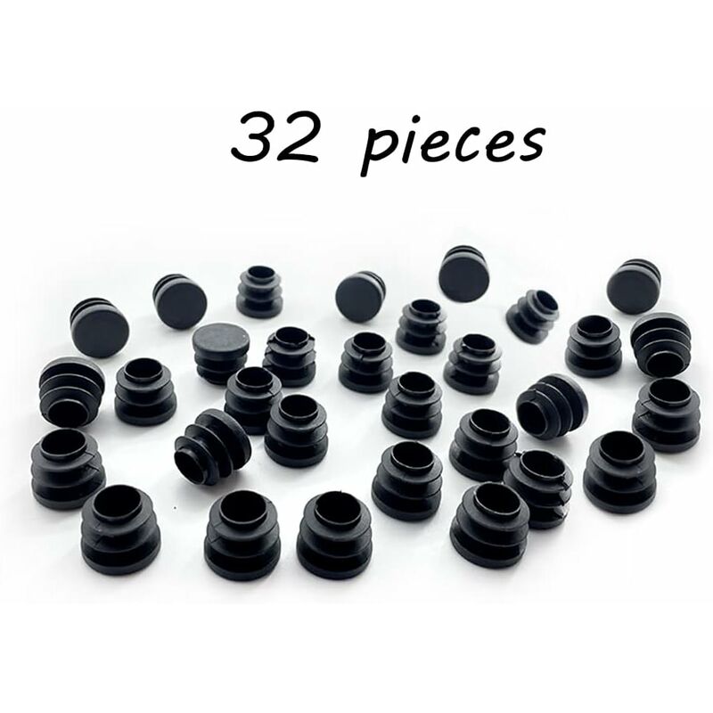 Lot de 32 embouts de chaise ronds en plastique de 16 mm pour protection des pieds de chaise - 2
