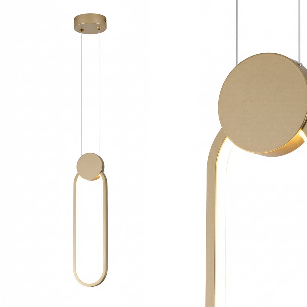 Lampa wisząca LED,lampa sufitowa 12W, 700lm, 4000K, IP20, złota, HOROZ