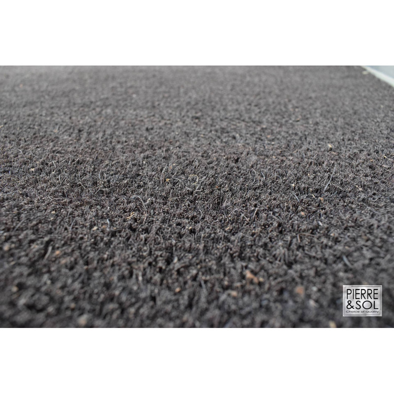 Felpudo de fibra de coco de colores - rinotap kg - rosco - negro 884 x 584 mm