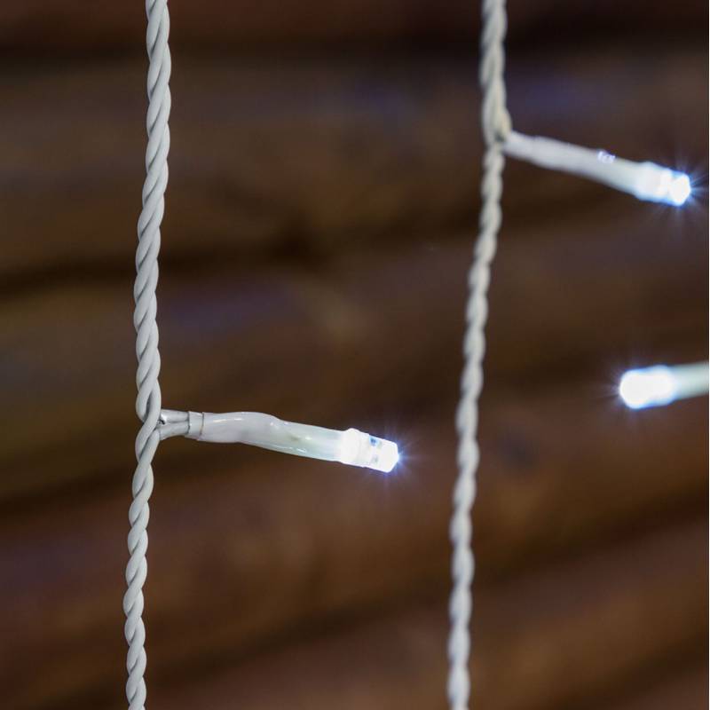 Guirlande stalactite 20M H 60CM 480 LED blanc froid 8 programmes câble blanc 24V Lotti - 3