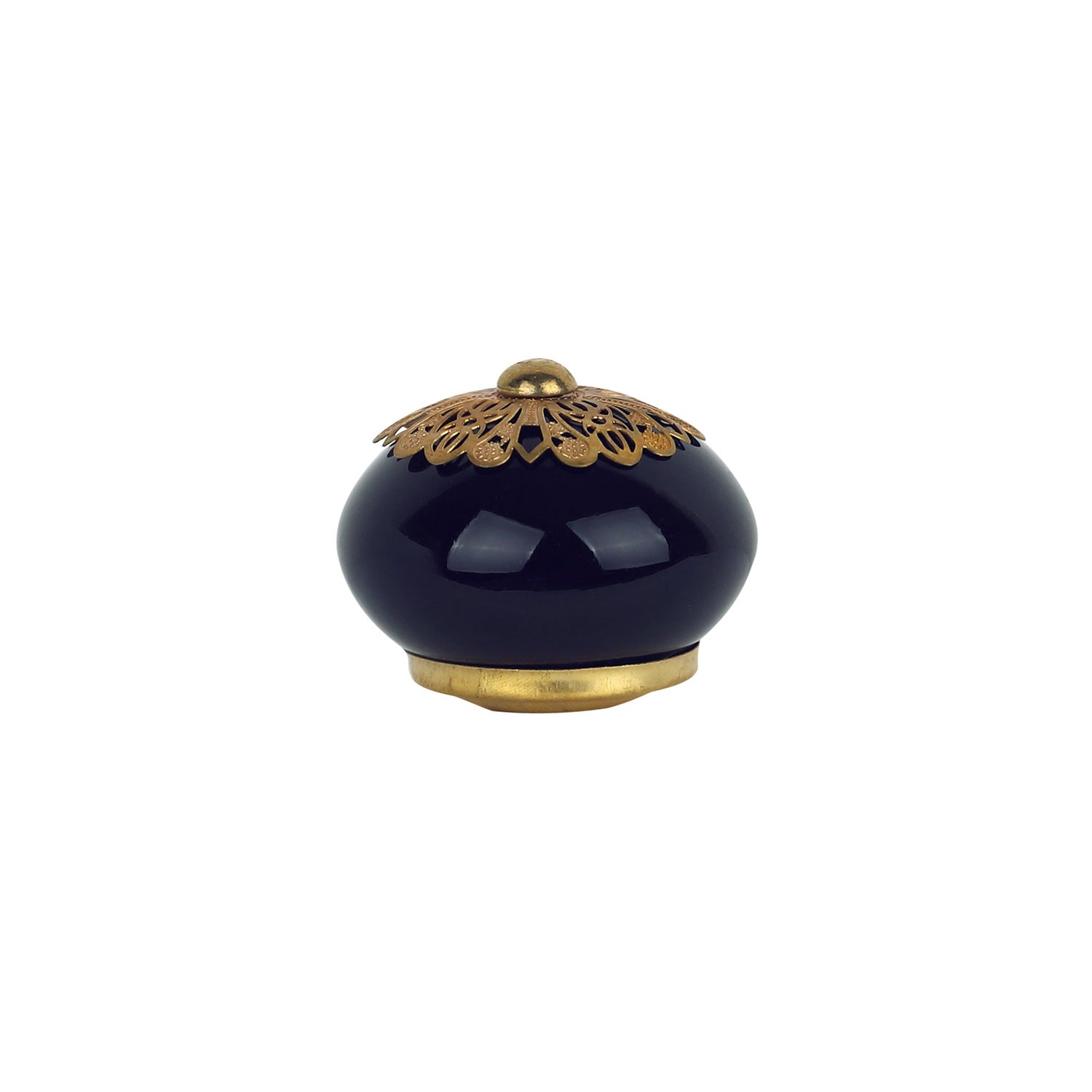 Bouton de meuble JASMINE, Porcelaine bleu Ø40 mm - 4