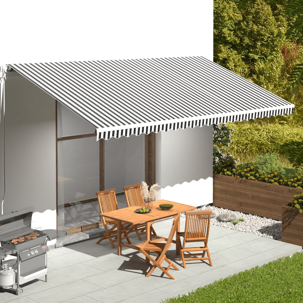 Maison exclusive - tela de repuesto para toldo gris antracita y blanco 6x3 m