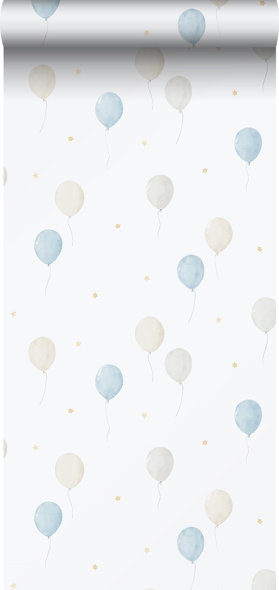 Tapeta balon powietrzny niebieskim,beżowymIbiałym - 53 cm x 10.05 m - SANDERS &amp; SANDERS