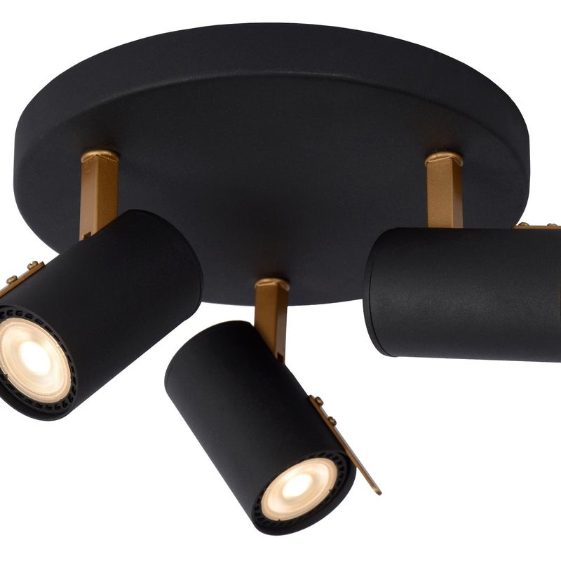 Lampa sufitowa GRONY czarna 3xGU10x5W metal wym:15x23x23cm IP20 Lucide