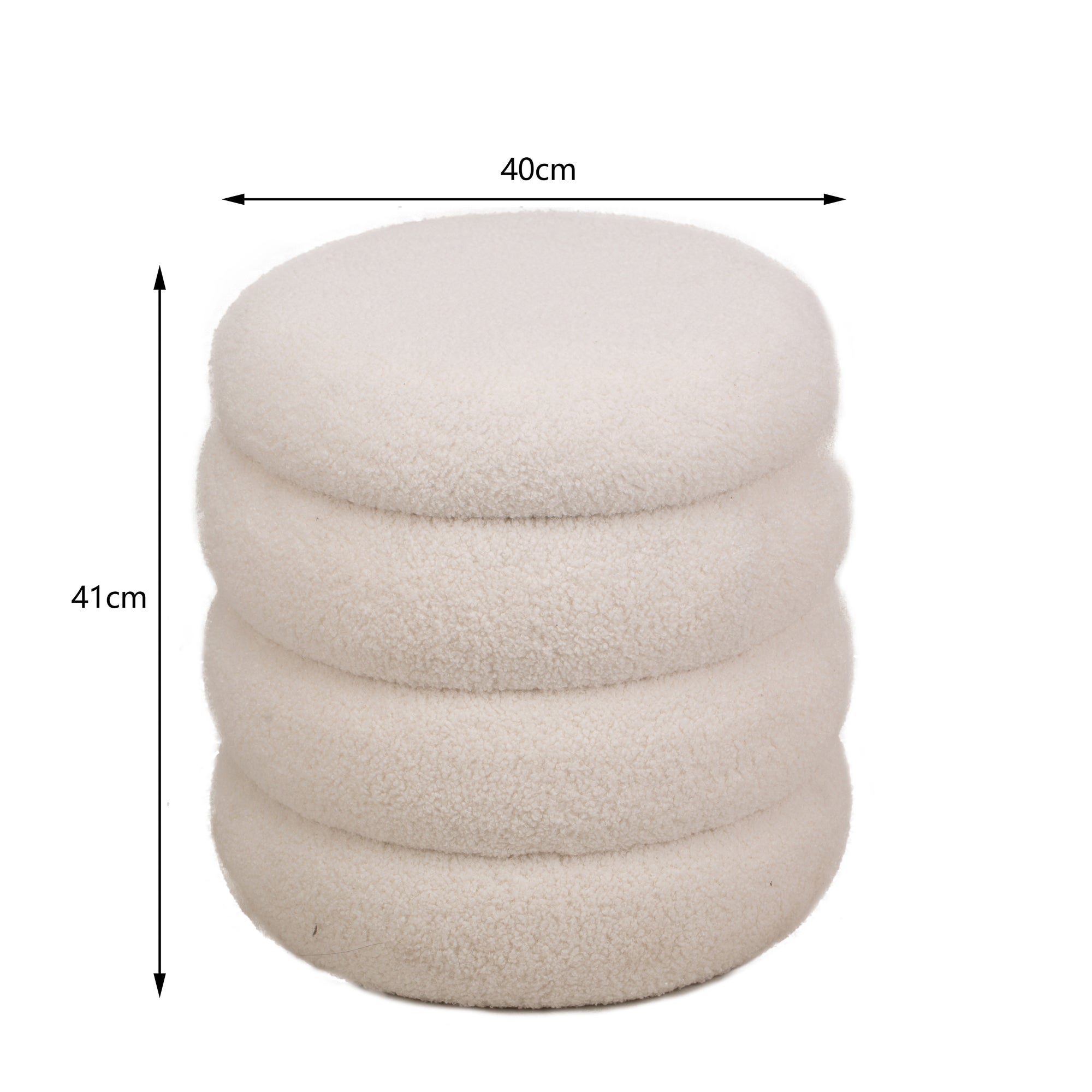 Nordlys - Pouf de Salon Scandinave Bouclettes Blanc - 5