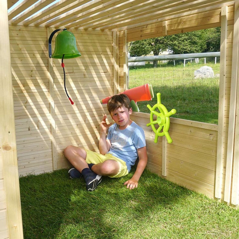 Kit accessoires Pirate pour aire de jeux cloche, longue-vue et gouvernail - 2