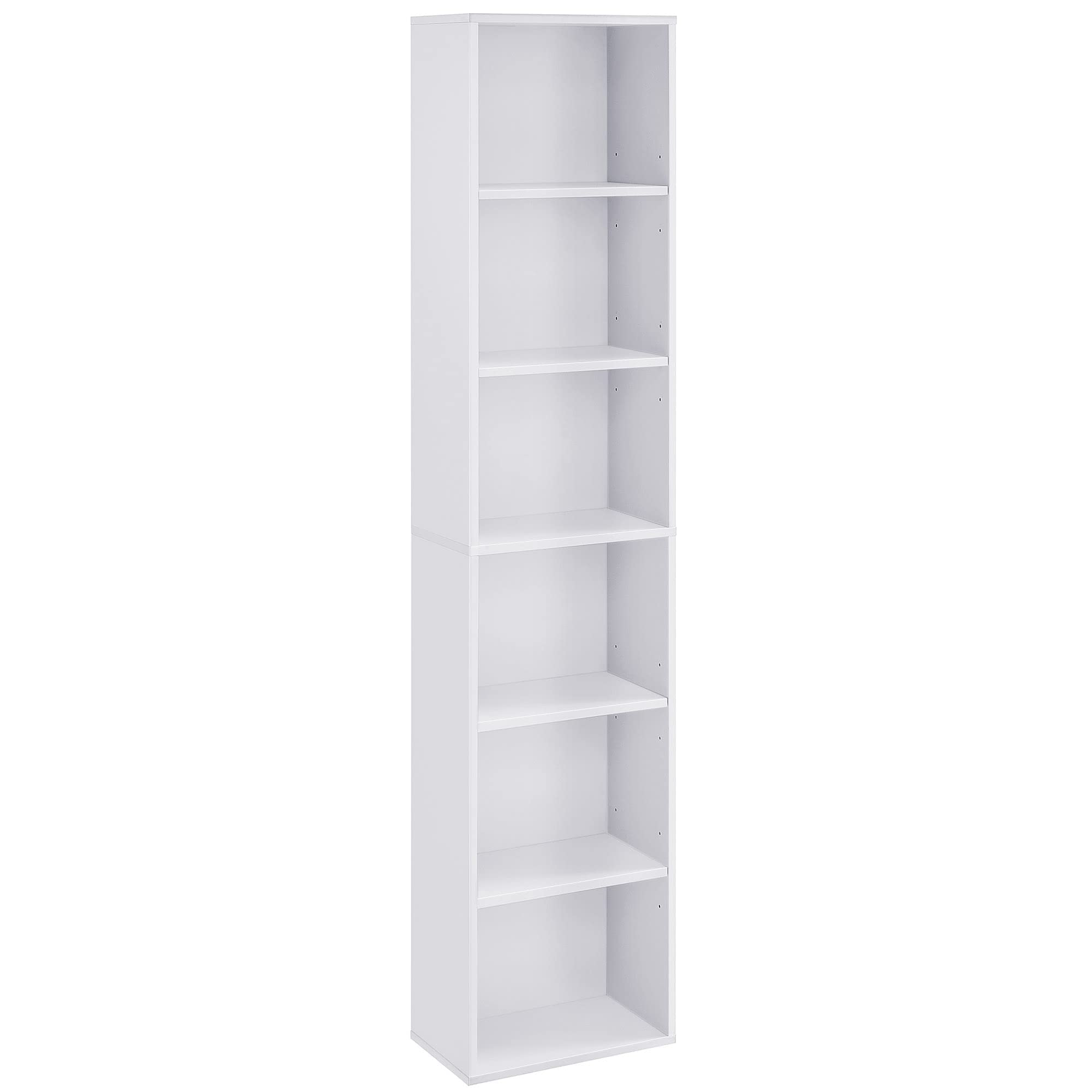 Genérico Blanco Librería Ultra Estrecha De 6 Niveles De Estilo Escandinavo - Imagen 3