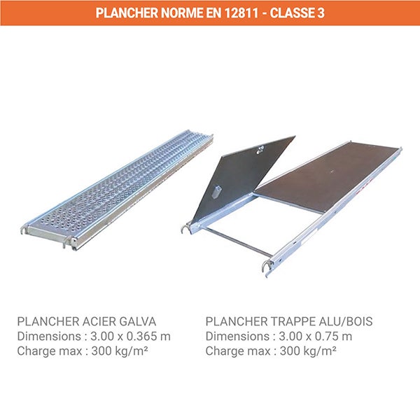 Echafaudage fixe de façade 60m² - Structure + Planchers + Lisses - DUO60-SP - 5