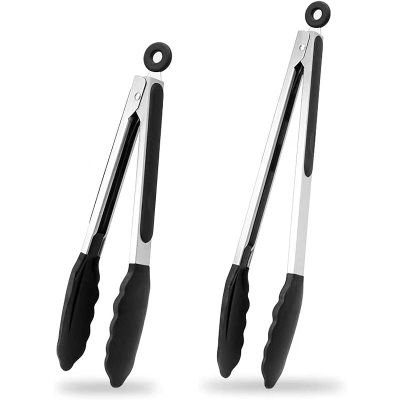 Szczypce kuchenne ze stali nierdzewnej, szczypce do mięsa, szczypce odporne na ciepło do grillowania i gotowania (2 sztuki, 26,5 cm x 34,5 cm)