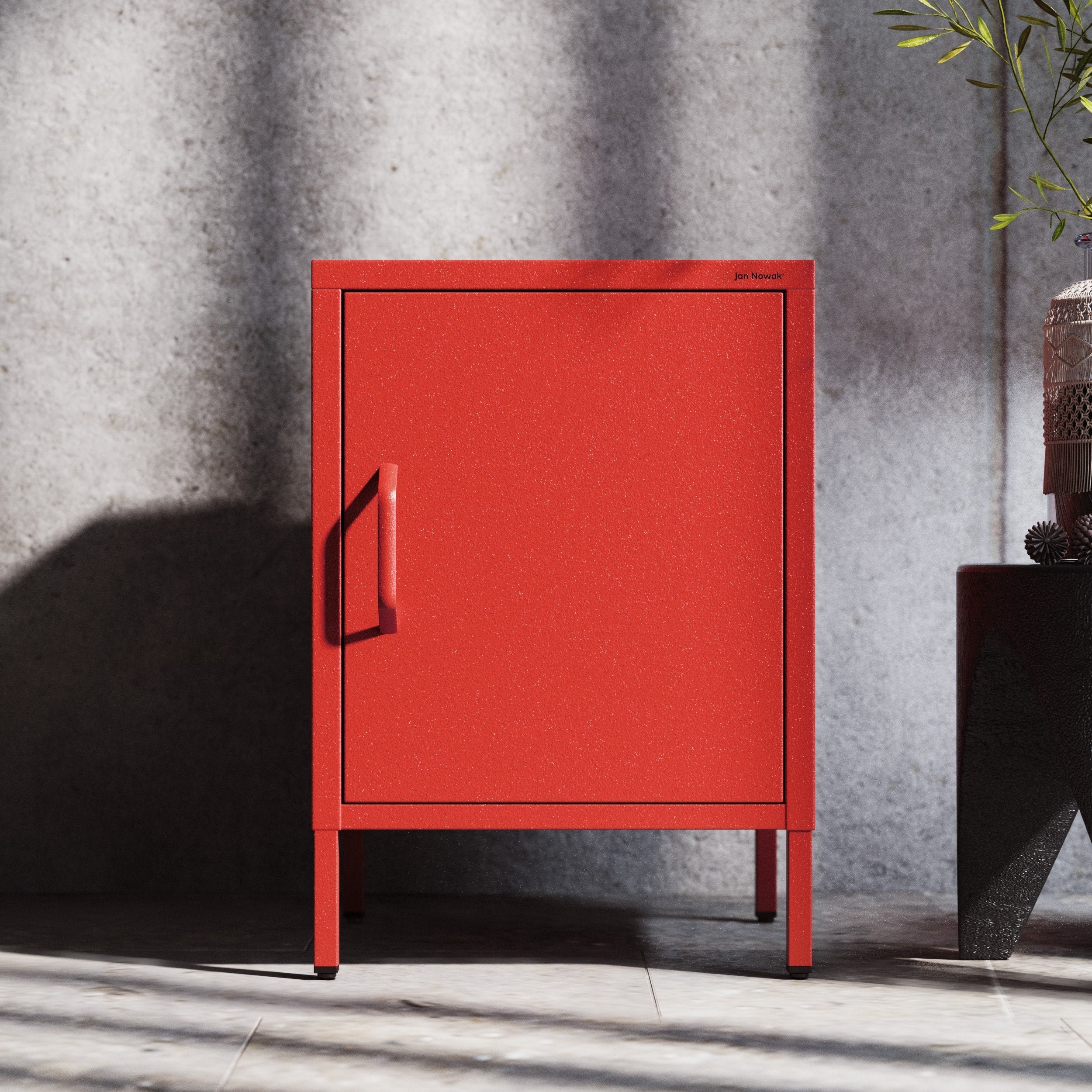 Szafka nocna metalowa – MIA | Mebel do sypialni, pokój młodzieżowy | Szafka przyłóżkowa | 42,4 × 59,5 × 40 cm