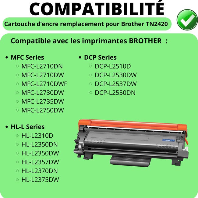 Toner TN2420 Compatible With Brother HL-l2350dw, HL-l2370dn, HL-l2375d