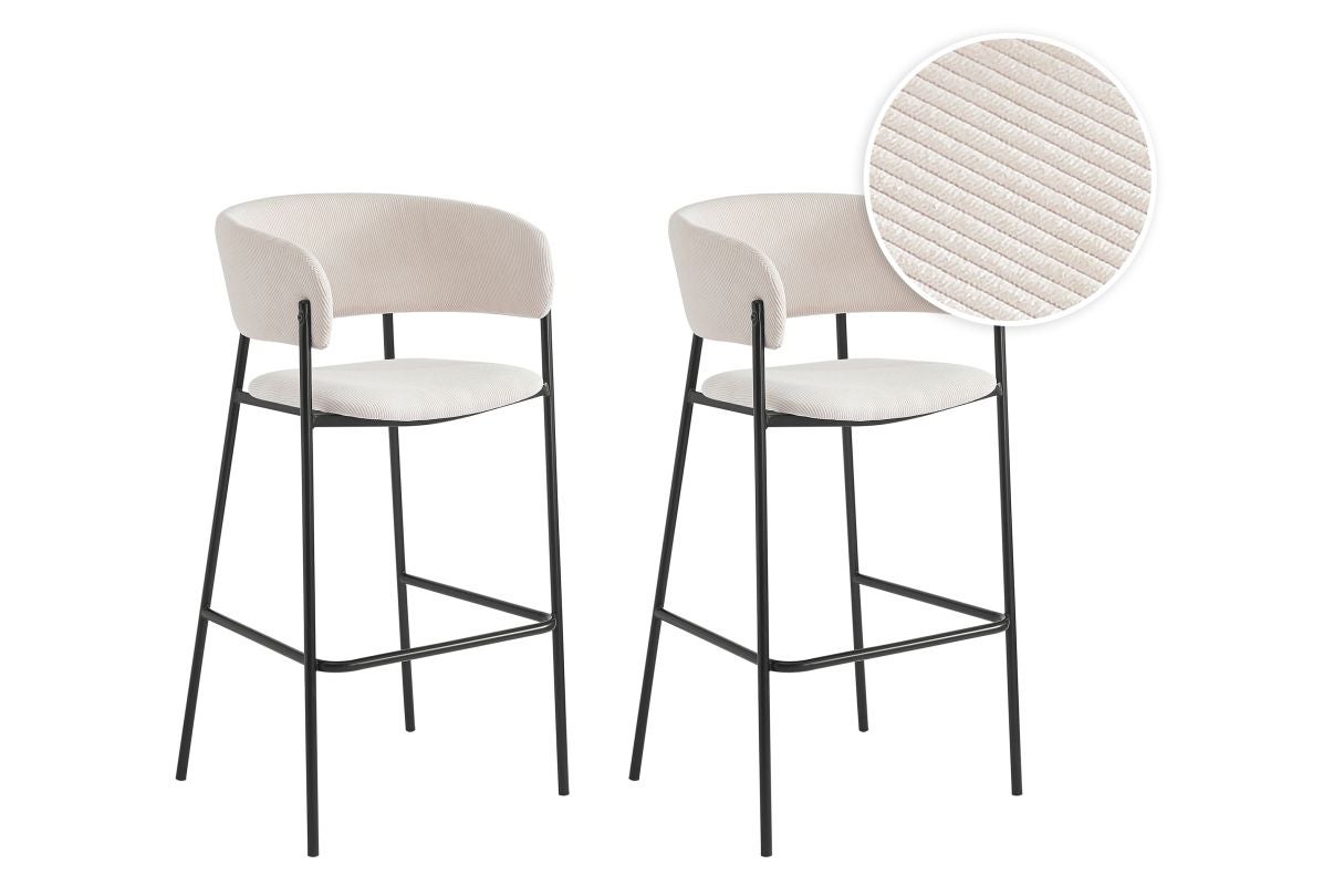 Lot De 2 Tabourets De Bar Design En Velours Bleu FRIDA