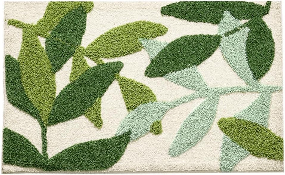 LOOP Tappeto Bagno, Camera da Letto, Antiscivolo, Lavabile e Assorbente, Morbido (70x140cm, Green