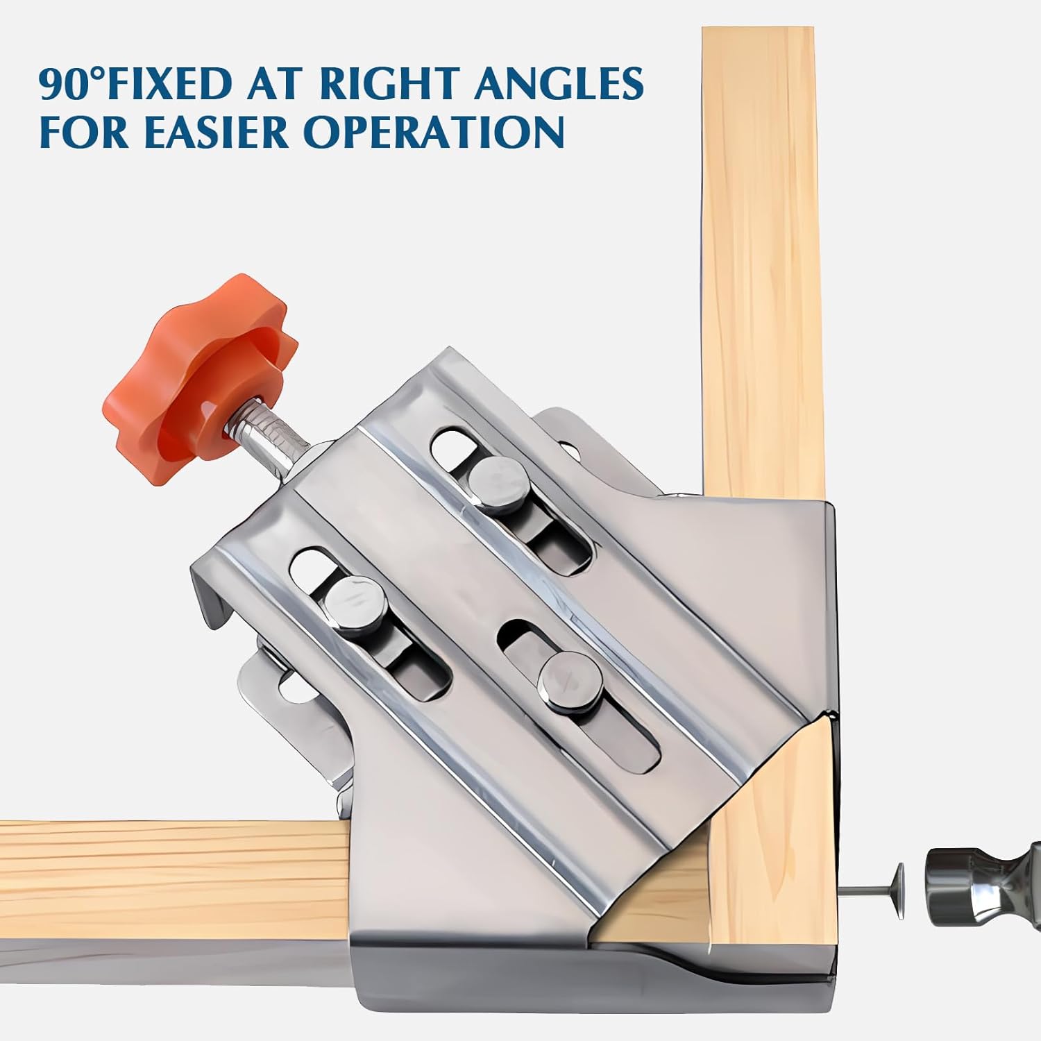Tendeur d'angle en acier inoxydable à 90 degrés - Pin swing - Poignée unique - Pour le travail du bois, l'ingénierie, les cadres photo - 3