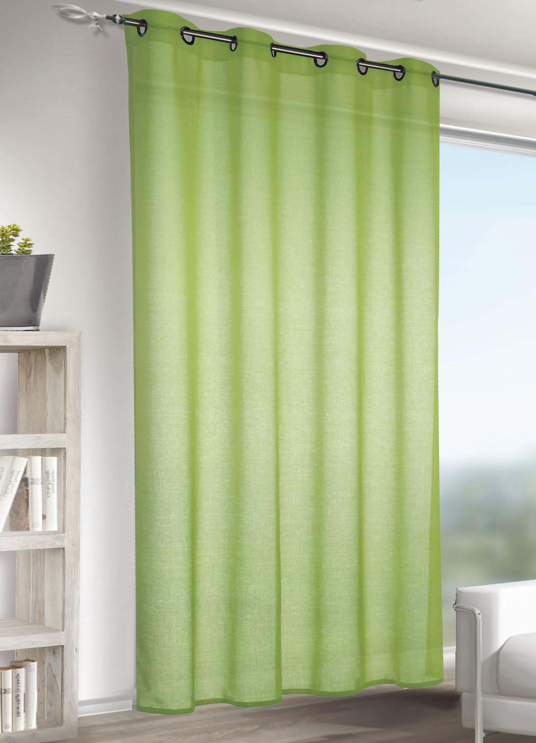 Rideau Armoire Cuisine Court Vert Clair 100x140cm - Cache Placard Auto-Adhésif Sans Perçage Anti Poussière