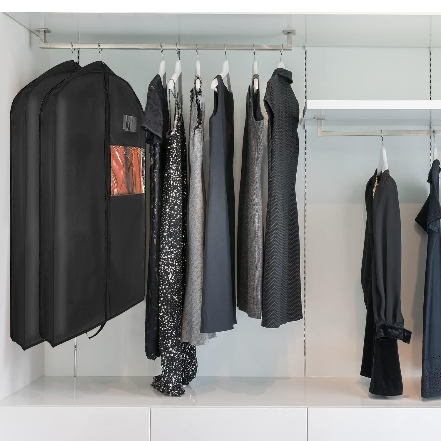 Housse à vêtements, housse de costume pour voyage, rangement, housse à vêtements, housses à vêtements respirantes pour vestes, robes de soirée - 7
