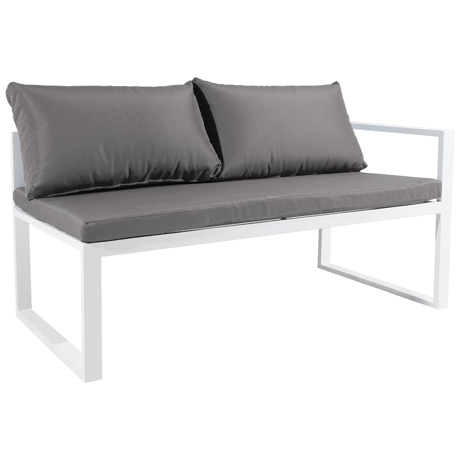 Salon de jardin modulable 7 places gris et blanc en aluminium IBIZA - 9