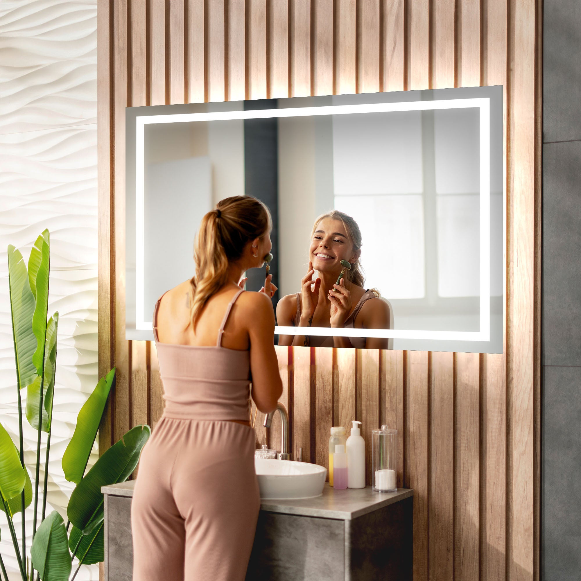 Miroir de Salle de Bain LED Bella - 120x100cm - Blanc Froid 7000K - 3