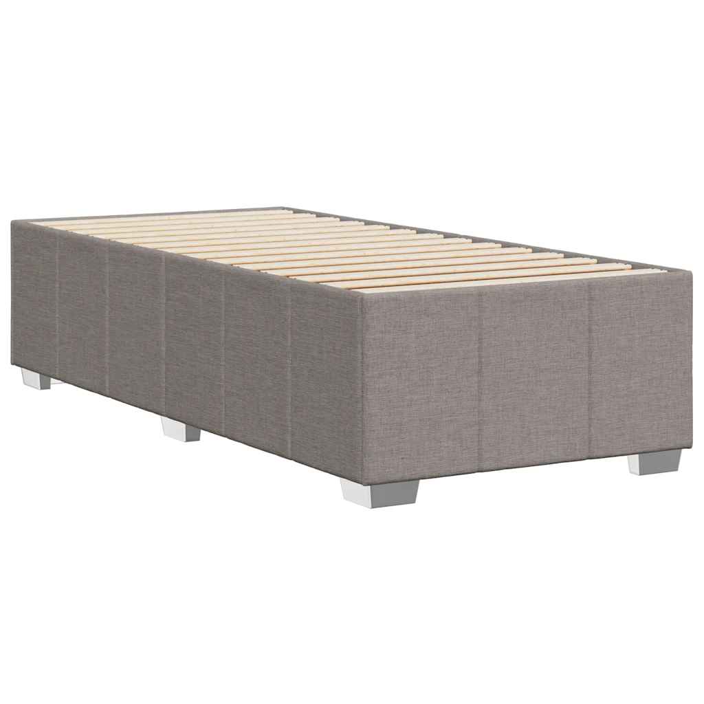 Cadre de lit sans matelas en tissu taupe pour la chambre, 100 × 200 cm - 6