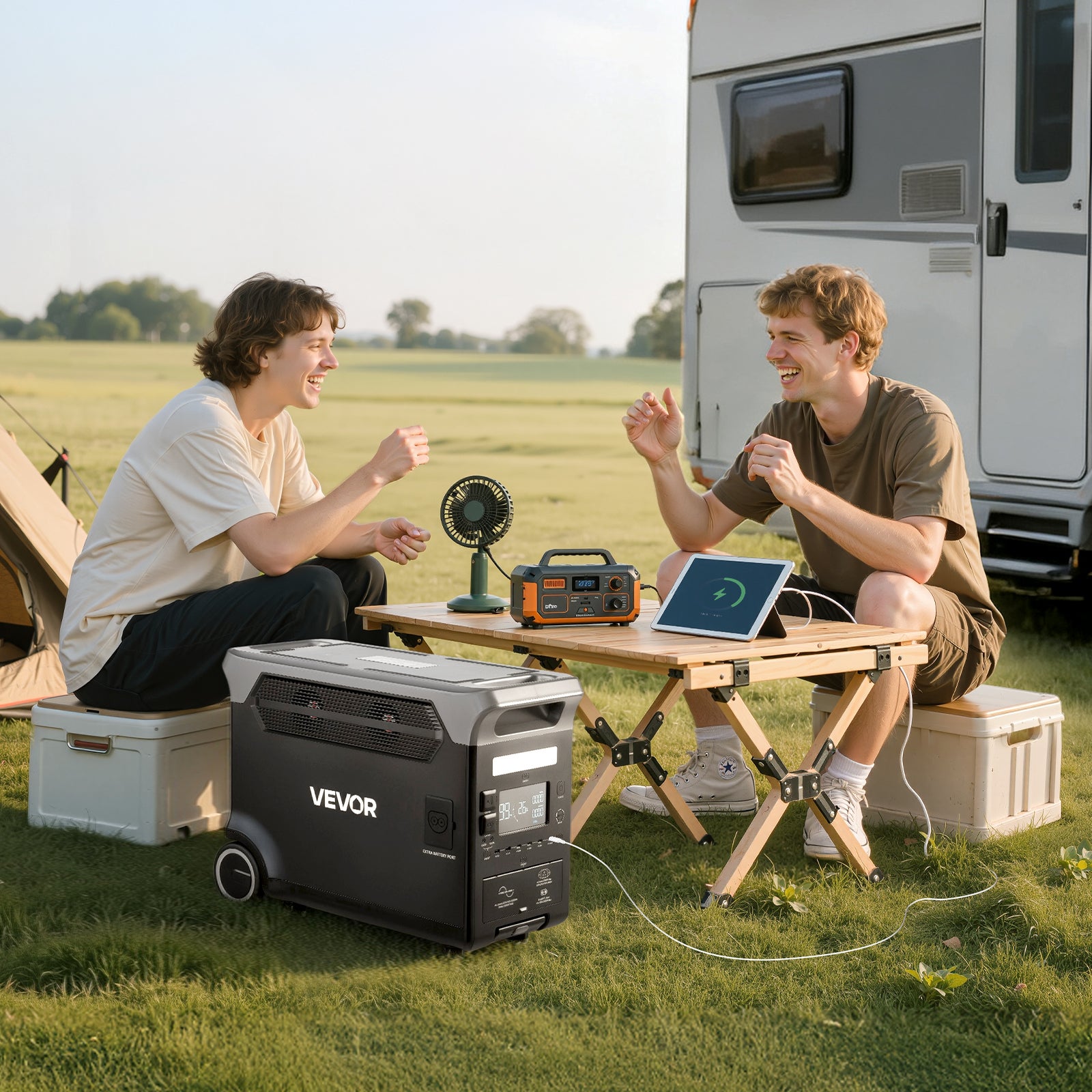 Station Électrique Portable VEVOR, Générateur Solaire 3600 W 3840 Wh avec 10 Sorties, Batterie de Secours LiFePO4 Extensible pour Camping-car - 8