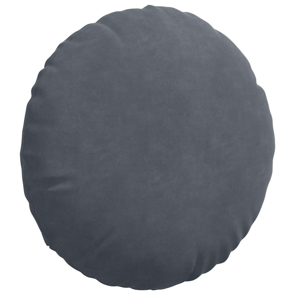 Cojines de asiento, 2 unidades, gris oscuro, Ø 40 x 13 cm, terciopelo - 5