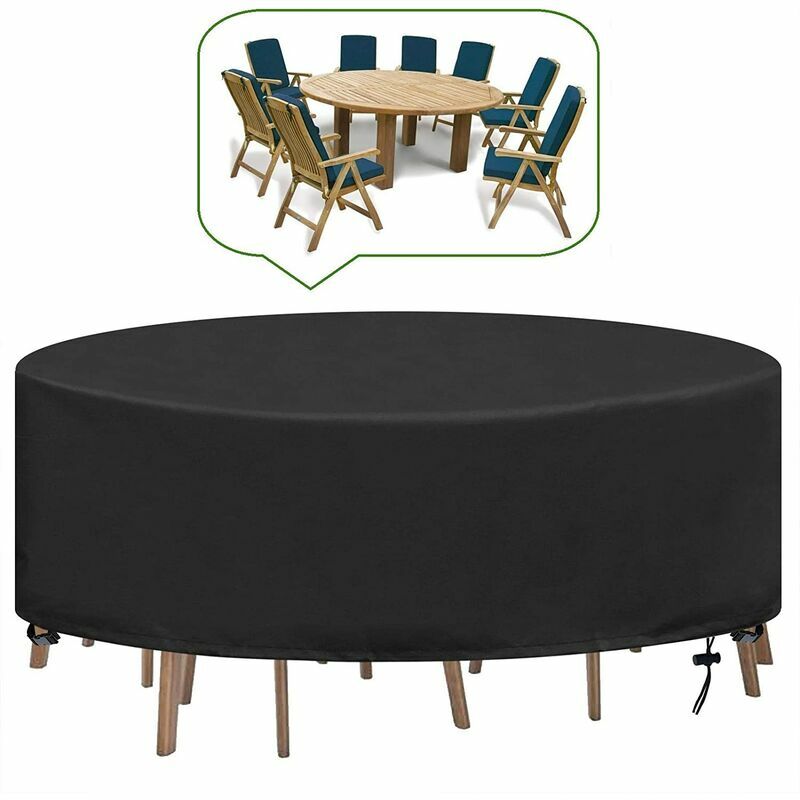 Housse De Table Ronde Extérieure Imperméable - Tissu Oxford 420D Anti-UV, Cordon De Serrage - Pour Table Jardin, Spa (100x100 Cm)