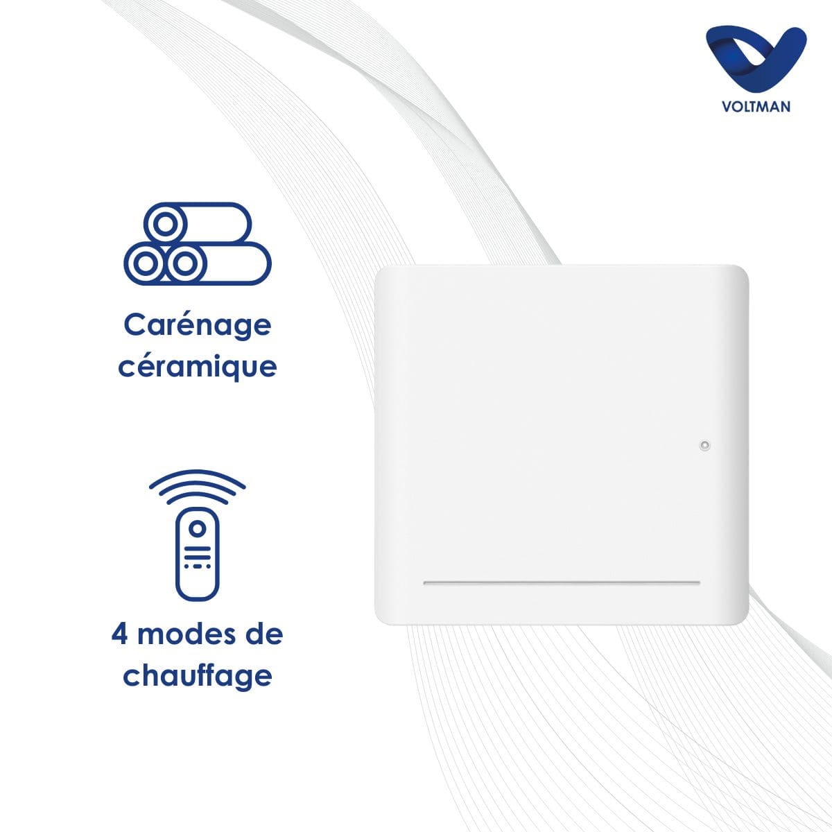 Chauffage électrique chaleur douce Leia - 1000W - Blanc - Voltman - 3